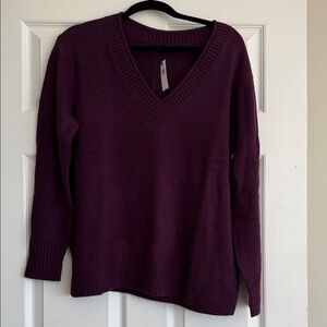 Women's V-Neck Purple Sweater